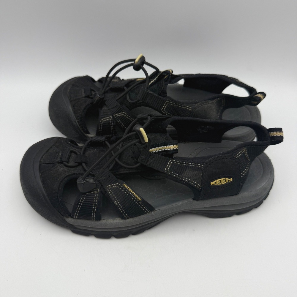 Keen Venice H2 Hiking Sandals Womens 7.5 Black Waterproof Sport Trail Shoes